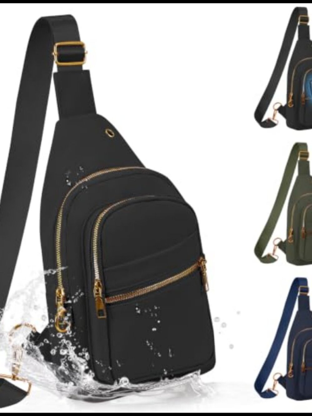 RFID Waterproof Crossbody Sling Bag Travel Crossbody Adjustable Strap